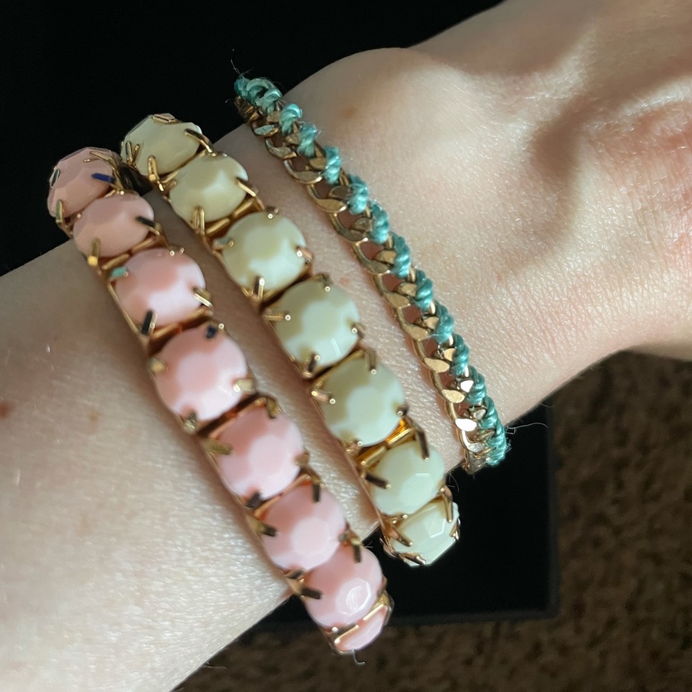 Aldo pink blue fashion statement layer bracelet